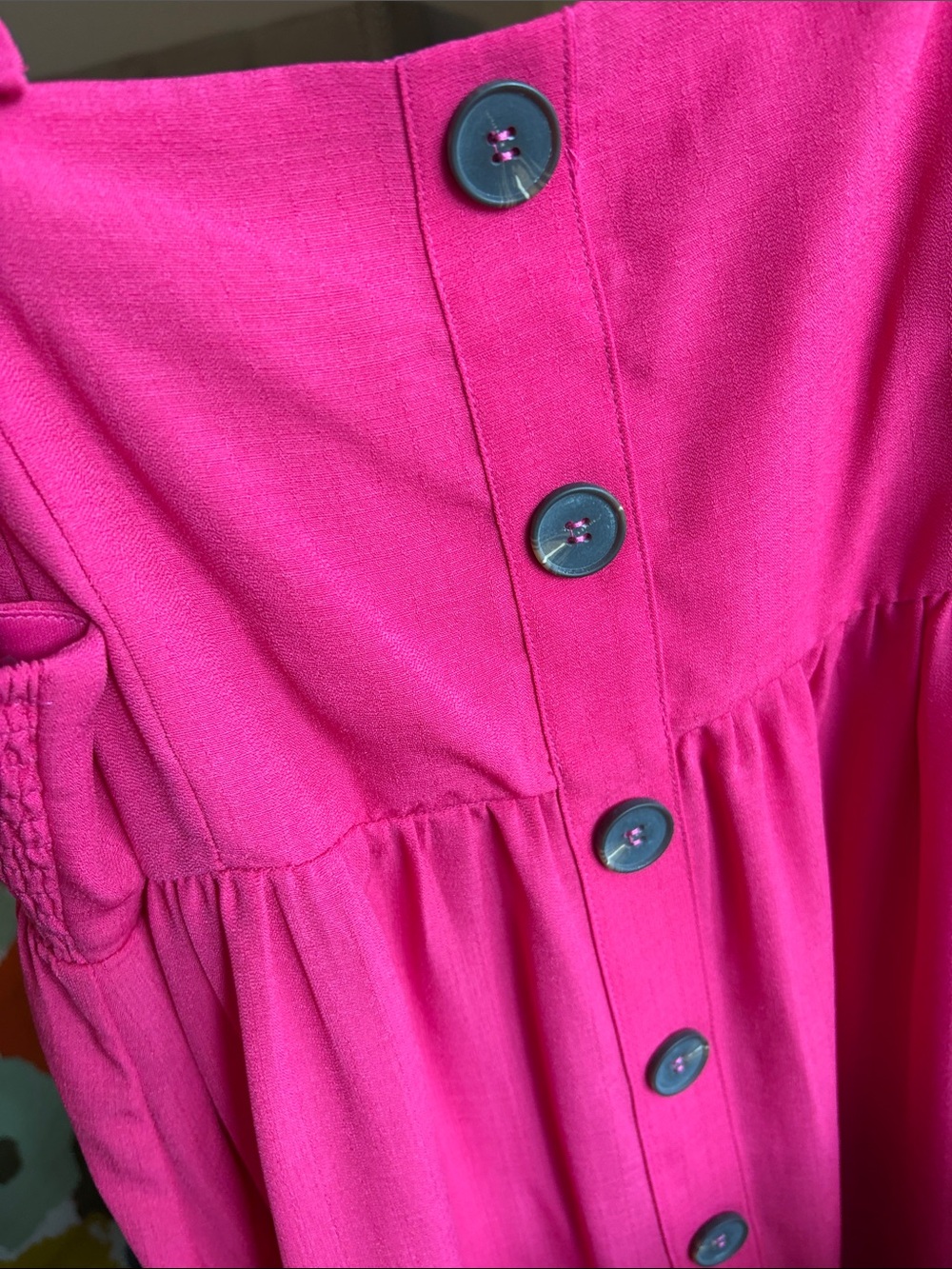 Pink Button-Front Sundress with Ruffle Straps - Picture 3 of 5